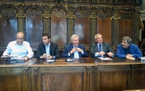 Da sinistra: Andrea Baffo, Michele Pepponi, Leonardo Michelini, Gianfranco Urti, Antonio Delli Iaconi
