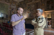 Katsuhiko Tokunaga e Bruno Pagnanelli in Sala Regia di Palazzo dei Priori