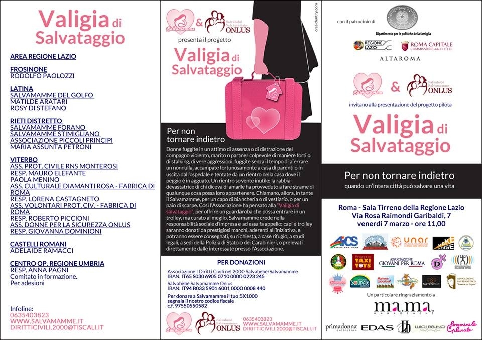 In fuga dalla violenza, la Regione Lazio promuove l'iniziativa "Valigia salvamamme"