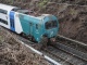 La testa del treno deragliato (foto G.T.)