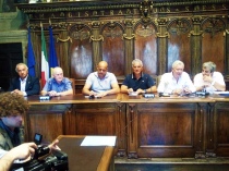 Da sinistra: Vincenzo Fiorillo, Contaldo Cesarini, Sandro Rossi, Massimo Mecarini, Leonardo MIchelini, Antonio Delli Iaconi